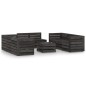 vidaXL Set Salotto da Giardino 9 pz in Legno di Pino Impregnato Grigio vidaXL Set Salotto da Giardino 9 pz in Legno di Pino Impregnato Grigio