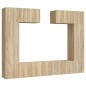 Set di Mobili Porta TV 6 pz Rovere Sonoma in Legno Multistrato Set di Mobili Porta TV 6 pz Rovere Sonoma in Legno Multistrato