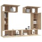 Set di Mobili Porta TV 6 pz Rovere Sonoma in Legno Multistrato Set di Mobili Porta TV 6 pz Rovere Sonoma in Legno Multistrato