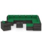 vidaXL Set Salotto Giardino con Cuscini 12 pz Legno Impregnato Grigio