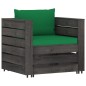 vidaXL Set Salotto Giardino con Cuscini 12 pz Legno Impregnato Grigio