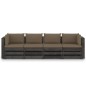 vidaXL Divano da Giardino 4 Posti con Cuscini Legno Impregnato Grigio vidaXL Divano da Giardino 4 Posti con Cuscini Legno Impregnato Grigio