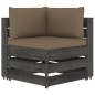 vidaXL Divano da Giardino 4 Posti con Cuscini Legno Impregnato Grigio vidaXL Divano da Giardino 4 Posti con Cuscini Legno Impregnato Grigio