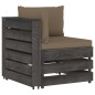vidaXL Divano da Giardino 4 Posti con Cuscini Legno Impregnato Grigio vidaXL Divano da Giardino 4 Posti con Cuscini Legno Impregnato Grigio