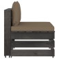 vidaXL Divano da Giardino 4 Posti con Cuscini Legno Impregnato Grigio vidaXL Divano da Giardino 4 Posti con Cuscini Legno Impregnato Grigio