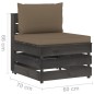 vidaXL Divano da Giardino 4 Posti con Cuscini Legno Impregnato Grigio vidaXL Divano da Giardino 4 Posti con Cuscini Legno Impregnato Grigio