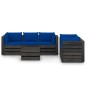 vidaXL Set Salotto da Giardino con Cuscini 6pz Legno Impregnato Grigio vidaXL Set Salotto da Giardino con Cuscini 6pz Legno Impregnato Grigio