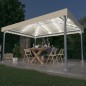 vidaXL Gazebo con Stringa di Luci LED 400x300 cm Crema in Alluminio vidaXL Gazebo con Stringa di Luci LED 400x300 cm Crema in Alluminio