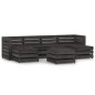 vidaXL Set Salotto da Giardino 7 pz in Legno di Pino Impregnato Grigio vidaXL Set Salotto da Giardino 7 pz in Legno di Pino Impregnato Grigio