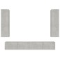 Set di Mobili Porta TV 4 pz Grigio Cemento in Legno Multistrato Set di Mobili Porta TV 4 pz Grigio Cemento in Legno Multistrato