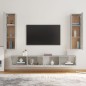 Set di Mobili Porta TV 4 pz Grigio Cemento in Legno Multistrato Set di Mobili Porta TV 4 pz Grigio Cemento in Legno Multistrato