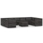 vidaXL Set Salotto da Giardino 10pz in Legno di Pino Impregnato Grigio vidaXL Set Salotto da Giardino 10pz in Legno di Pino Impregnato Grigio