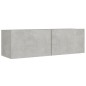 Set di Mobili Porta TV 4 pz Grigio Cemento in Legno Multistrato Set di Mobili Porta TV 4 pz Grigio Cemento in Legno Multistrato