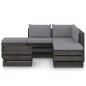 vidaXL Set Salotto da Giardino 6pz con Cuscini Legno Impregnato Grigio vidaXL Set Salotto da Giardino 6pz con Cuscini Legno Impregnato Grigio