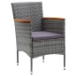 vidaXL Set Mobili da Pranzo per Giardino 3 pz Grigio