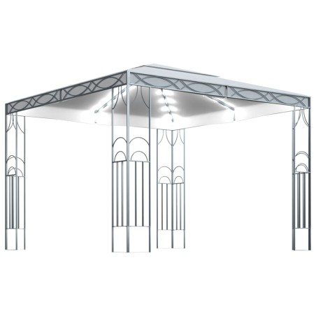 vidaXL Gazebo con Stringa di Luci LED 300x300 cm Crema