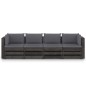 vidaXL Divano da Giardino 4 Posti con Cuscini Legno Impregnato Grigio vidaXL Divano da Giardino 4 Posti con Cuscini Legno Impregnato Grigio