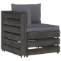 vidaXL Divano da Giardino 4 Posti con Cuscini Legno Impregnato Grigio vidaXL Divano da Giardino 4 Posti con Cuscini Legno Impregnato Grigio