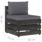 vidaXL Divano da Giardino 4 Posti con Cuscini Legno Impregnato Grigio vidaXL Divano da Giardino 4 Posti con Cuscini Legno Impregnato Grigio