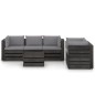 vidaXL Set Salotto da Giardino con Cuscini 6pz Legno Impregnato Grigio
