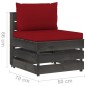 vidaXL Set Salotto da Giardino 6pz con Cuscini Legno Impregnato Grigio