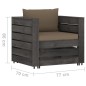 vidaXL Set Salotto da Giardino con Cuscini 7pz Legno Impregnato Grigio vidaXL Set Salotto da Giardino con Cuscini 7pz Legno Impregnato Grigio