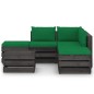 vidaXL Set Salotto da Giardino 6pz con Cuscini Legno Impregnato Grigio
