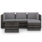 vidaXL Set Salotto da Giardino con Cuscini 5pz Legno Impregnato Grigio vidaXL Set Salotto da Giardino con Cuscini 5pz Legno Impregnato Grigio
