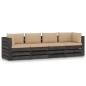 vidaXL Divano da Giardino 4 Posti con Cuscini Legno Impregnato Grigio vidaXL Divano da Giardino 4 Posti con Cuscini Legno Impregnato Grigio
