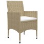 vidaXL Set Mobili da Pranzo per Giardino 7 pz Beige 