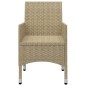 vidaXL Set Mobili da Pranzo per Giardino 7 pz Beige 