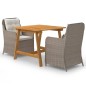 vidaXL Set Mobili da Pranzo per Giardino 3 pz Marrone vidaXL Set Mobili da Pranzo per Giardino 3 pz Marrone