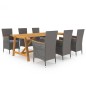 vidaXL Set da Pranzo da Giardino 7 pz Grigio vidaXL Set da Pranzo da Giardino 7 pz Grigio