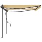 vidaXL Tenda Automatica con Sensore Vento LED 4,5x3,5m Gialla e Bianca vidaXL Tenda Automatica con Sensore Vento LED 4,5x3,5m Gialla e Bianca