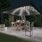 vidaXL Gazebo con Stringa di Luci LED 3x3 m in Tessuto Antracite vidaXL Gazebo con Stringa di Luci LED 3x3 m in Tessuto Antracite