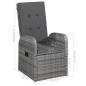 vidaXL Set Mobili da Pranzo per Giardino 5 pz Grigio