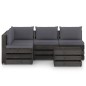 vidaXL Set Salotto da Giardino 5pz con Cuscini Legno Impregnato Grigio
