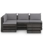 vidaXL Set Salotto da Giardino 5pz con Cuscini Legno Impregnato Grigio