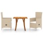 vidaXL Set Mobili da Pranzo per Giardino 3 pz Beige vidaXL Set Mobili da Pranzo per Giardino 3 pz Beige