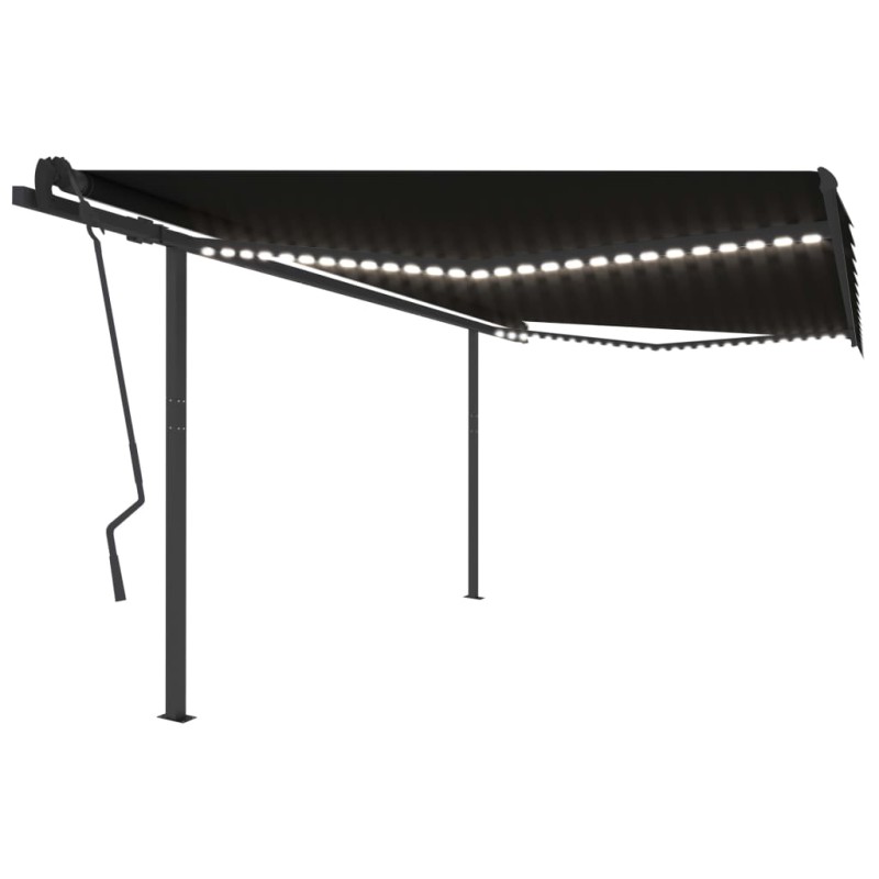 vidaXL Tenda Automatica con Sensore Vento e LED 4,5x3,5 m Antracite vidaXL Tenda Automatica con Sensore Vento e LED 4,5x3,5 m Antracite