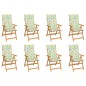 vidaXL Sedie Reclinabili da Giardino con Cuscini 8 pz Massello di Teak vidaXL Sedie Reclinabili da Giardino con Cuscini 8 pz Massello di Teak