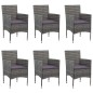 vidaXL Set Mobili da Pranzo per Giardino 7 pz in Polyrattan Grigio vidaXL Set Mobili da Pranzo per Giardino 7 pz in Polyrattan Grigio