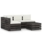 vidaXL Set Salotto da Giardino 5pz con Cuscini Legno Impregnato Grigio vidaXL Set Salotto da Giardino 5pz con Cuscini Legno Impregnato Grigio