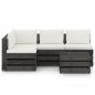 vidaXL Set Salotto da Giardino 5pz con Cuscini Legno Impregnato Grigio vidaXL Set Salotto da Giardino 5pz con Cuscini Legno Impregnato Grigio