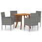 vidaXL Set Mobili da Pranzo per Giardino 5 pz Antracite