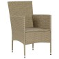 vidaXL Set Mobili da Pranzo per Giardino 7 pz in Polyrattan Beige vidaXL Set Mobili da Pranzo per Giardino 7 pz in Polyrattan Beige