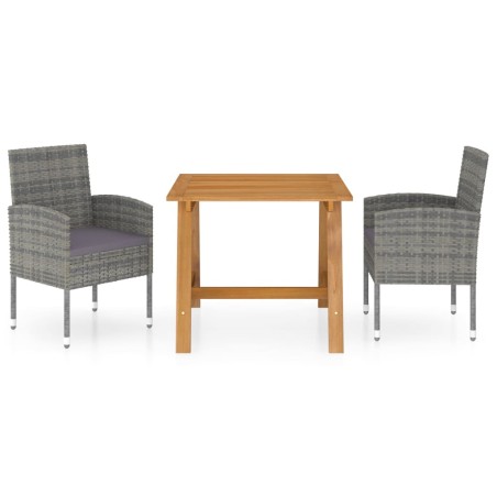 vidaXL Set Mobili da Pranzo per Giardino 3 pz Grigio