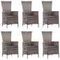 vidaXL Set Mobili da Pranzo per Giardino 7 pz in Polyrattan Grigio vidaXL Set Mobili da Pranzo per Giardino 7 pz in Polyrattan Grigio