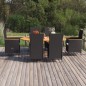 vidaXL Set Mobili da Pranzo per Giardino 7 pz in Polyrattan Nero vidaXL Set Mobili da Pranzo per Giardino 7 pz in Polyrattan Nero