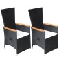 vidaXL Set Mobili da Pranzo per Giardino 7 pz in Polyrattan Nero vidaXL Set Mobili da Pranzo per Giardino 7 pz in Polyrattan Nero